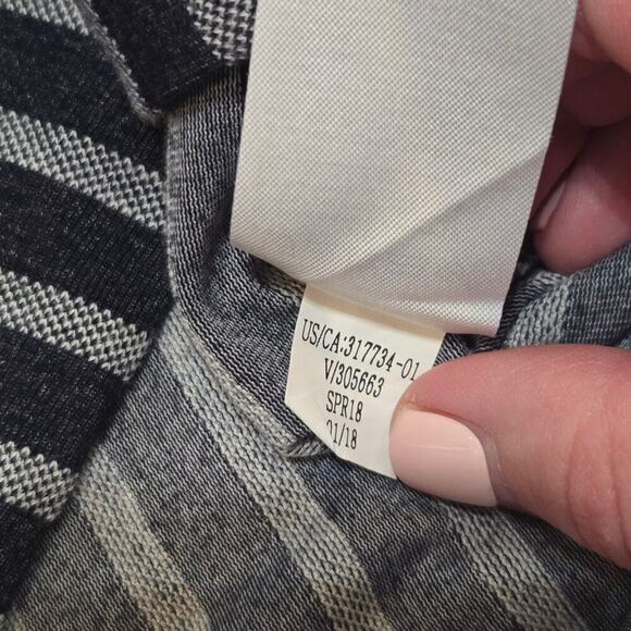 Banana Republic Factory Blue and Gray Striped One-Shoulder Top, Size Medium - Picture 7 of 7